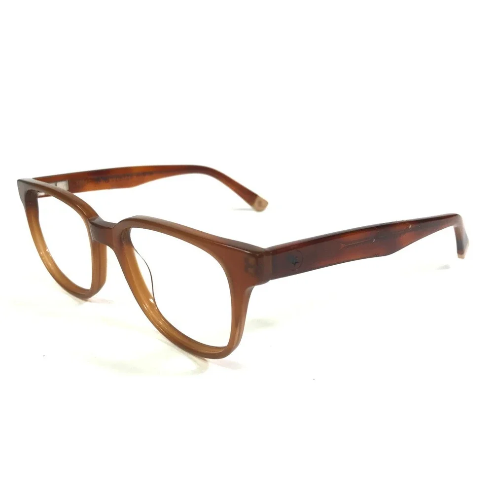 Proof Eyeglasses Frames Delta Clear Brown Square Horn Rim 47-19-138